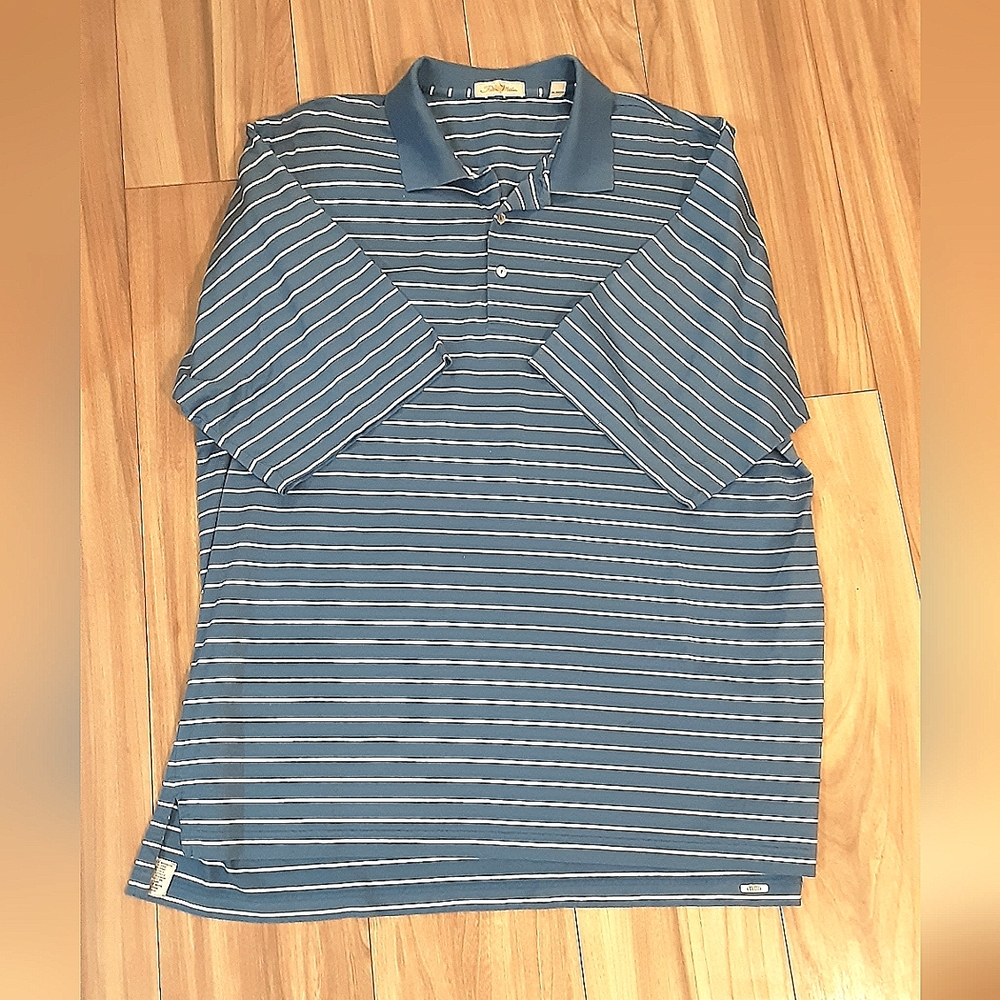 Peter Millar Short Sleeve Striped Polo Shirt Size XXL.